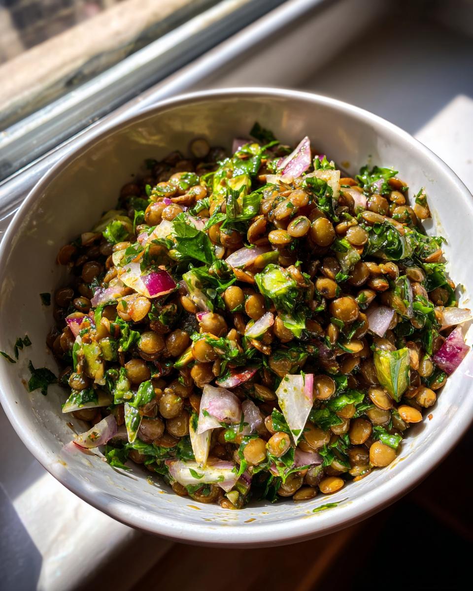 cold lentil and parsley salad - detail 2
