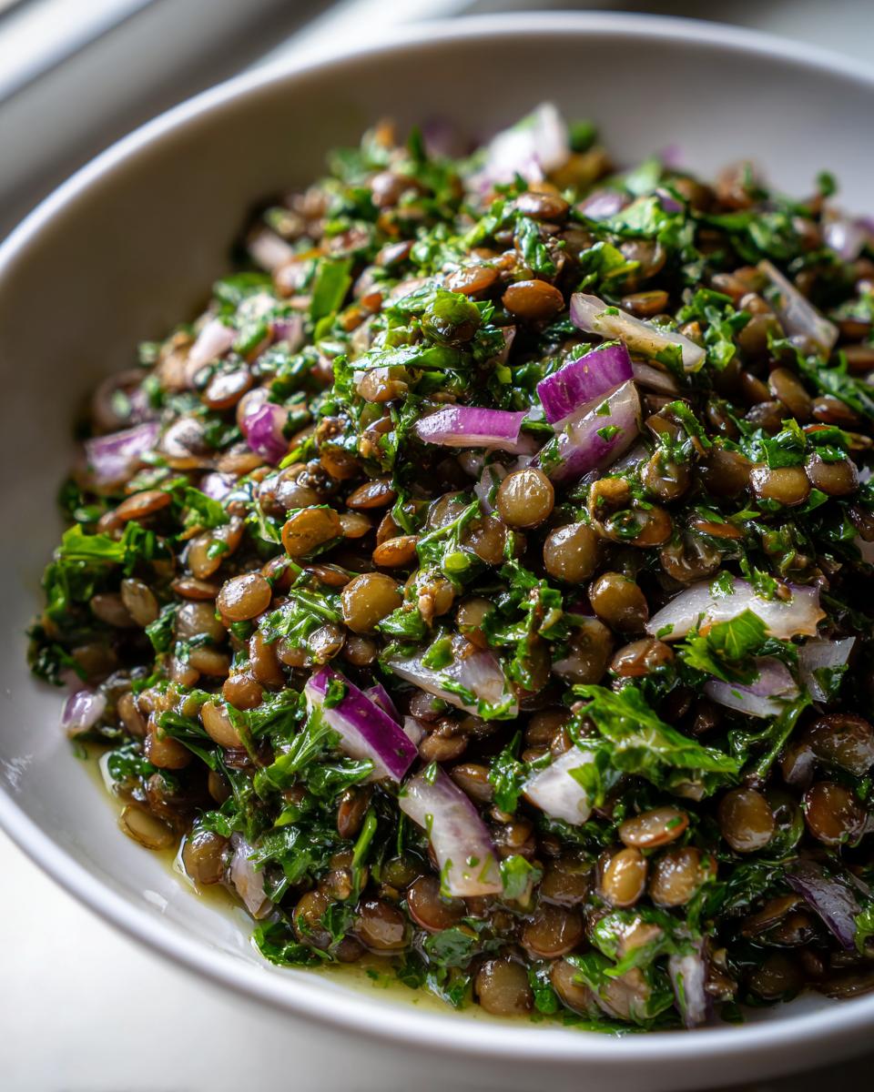 cold lentil and parsley salad - detail 3