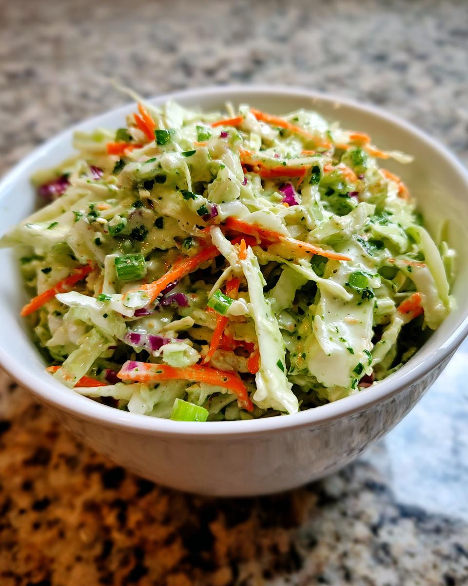 green goddess cabbage slaw - detail 1