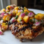 grilled chicken with peach salsa