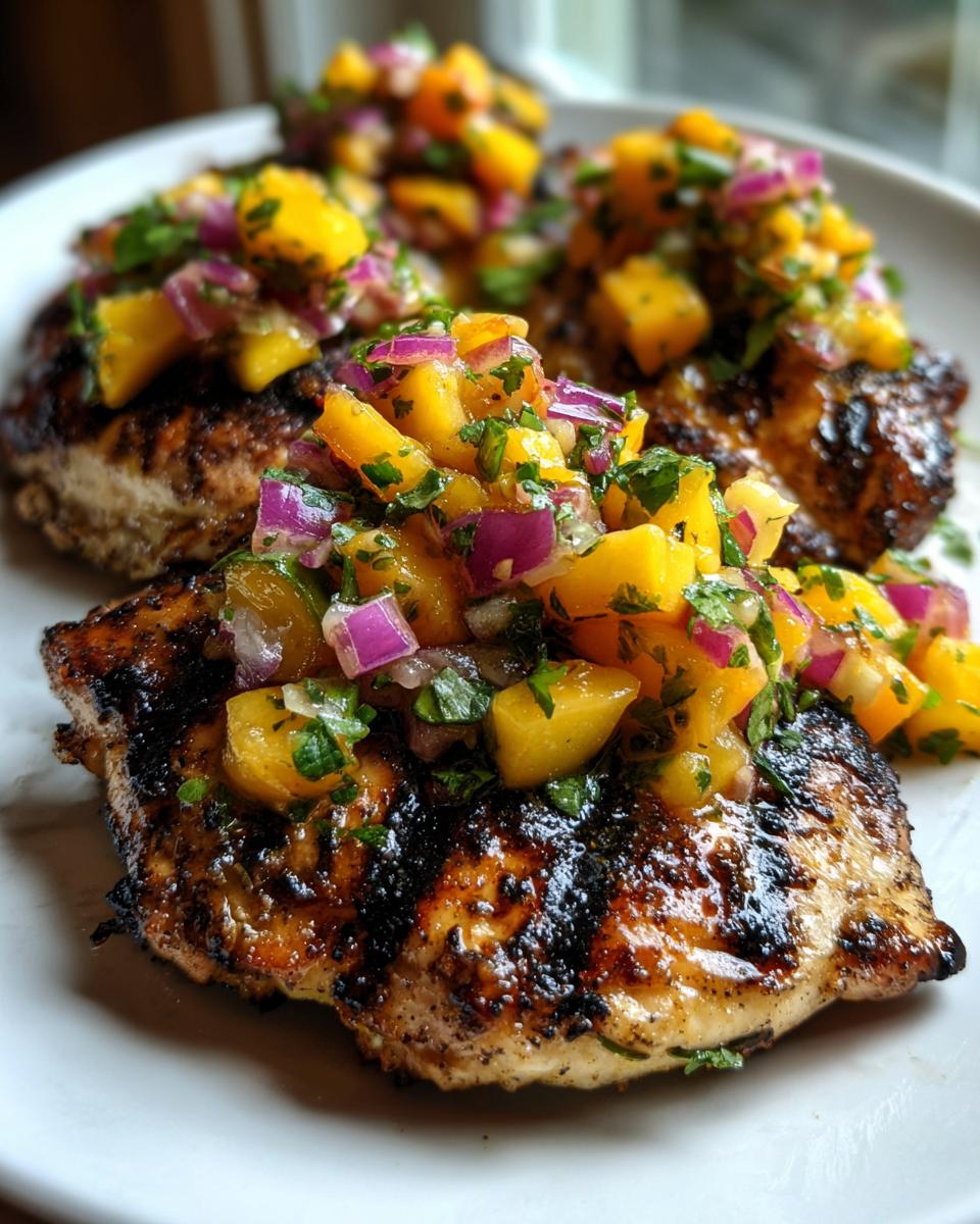 grilled chicken with peach salsa - detail 4