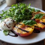 grilled peach and burrata salad
