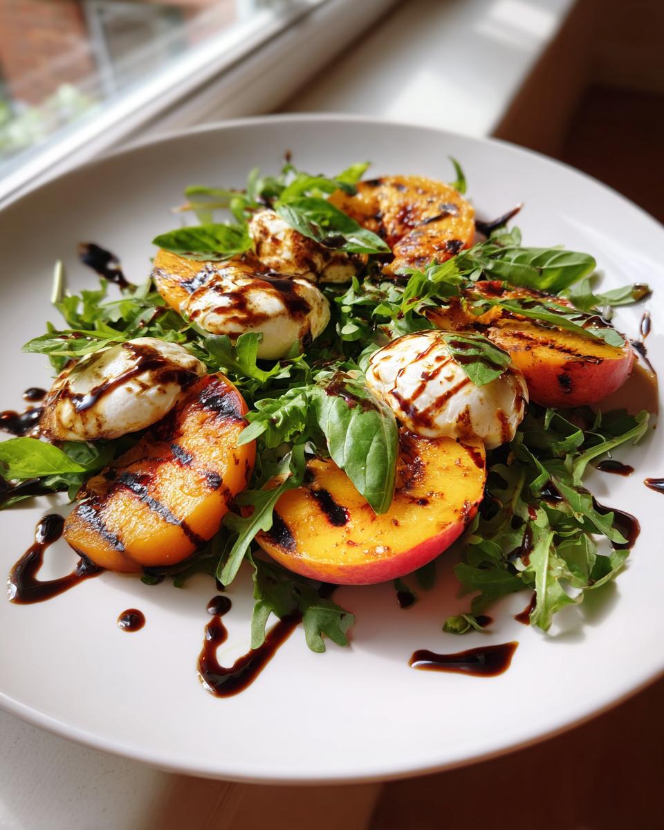 grilled peach and burrata salad - detail 2