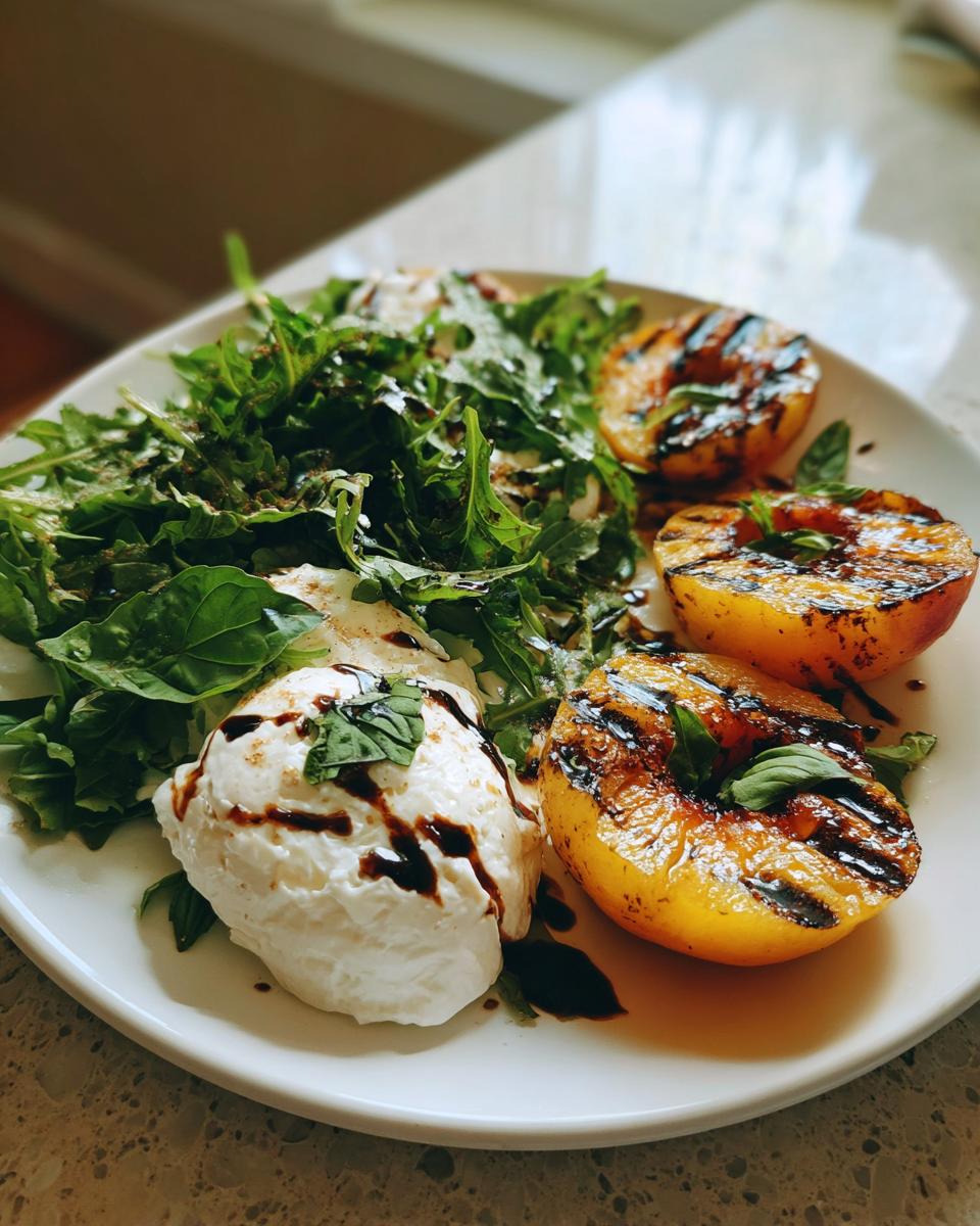 grilled peach and burrata salad - detail 4