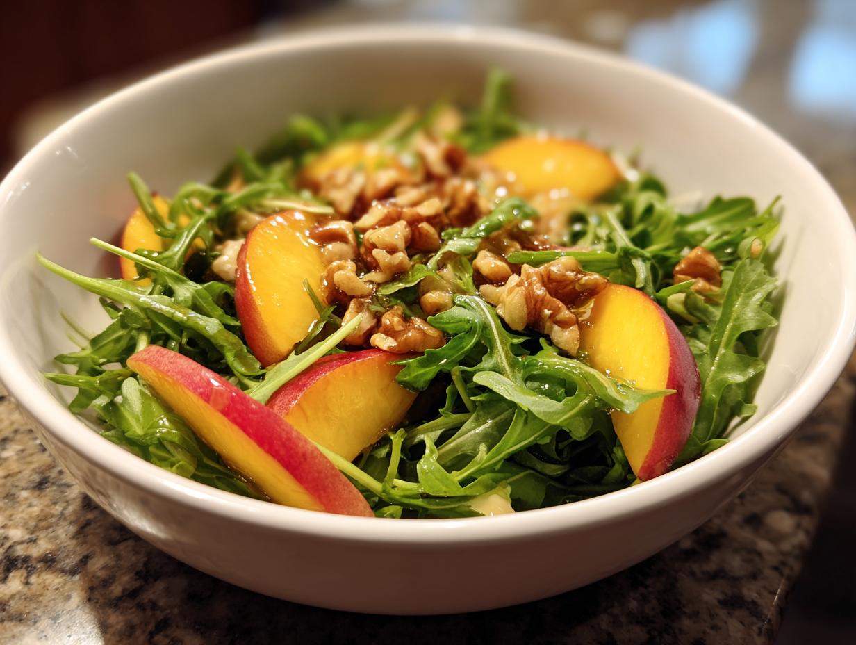 15-Minute Stunning Peach and Arugula Salad Recipe