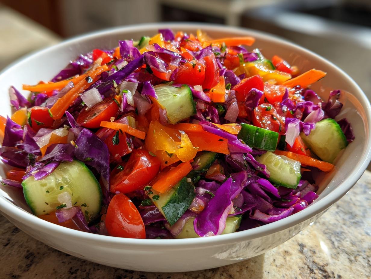 10-Minute Rainbow Chopped Salad That Bursts with Flavor