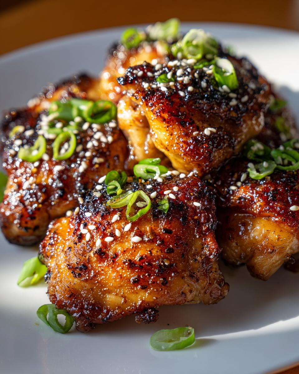 sticky honey garlic chicken thighs - detail 1