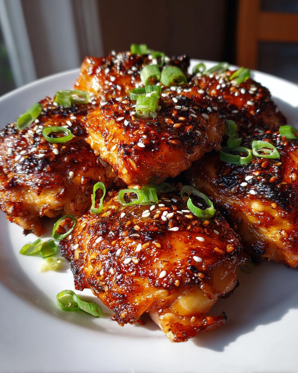 sticky honey garlic chicken thighs - detail 2