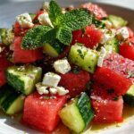 watermelon cucumber feta salad