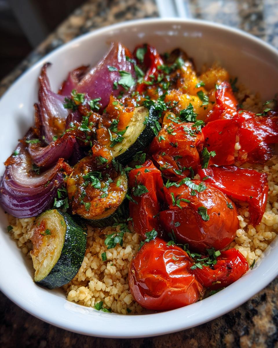 bulgur and roasted vegetable bowl - detail 1