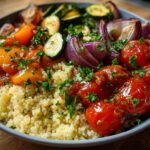 bulgur and roasted vegetable bowl
