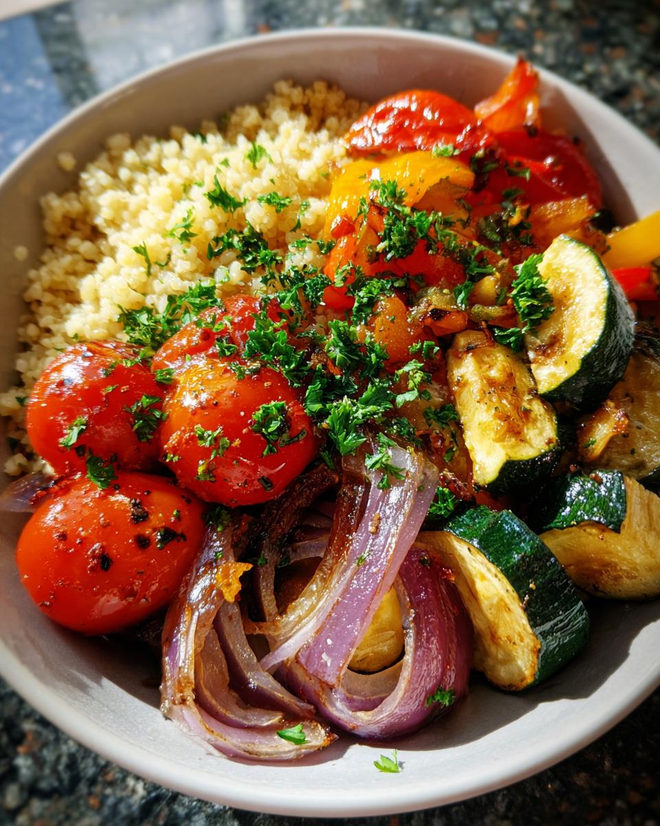 bulgur and roasted vegetable bowl - detail 2
