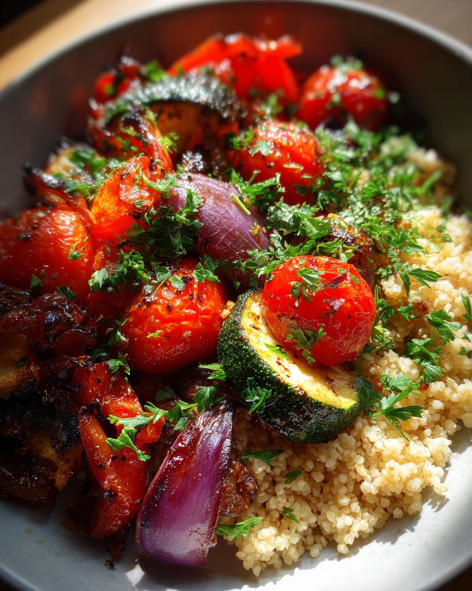 bulgur and roasted vegetable bowl - detail 3