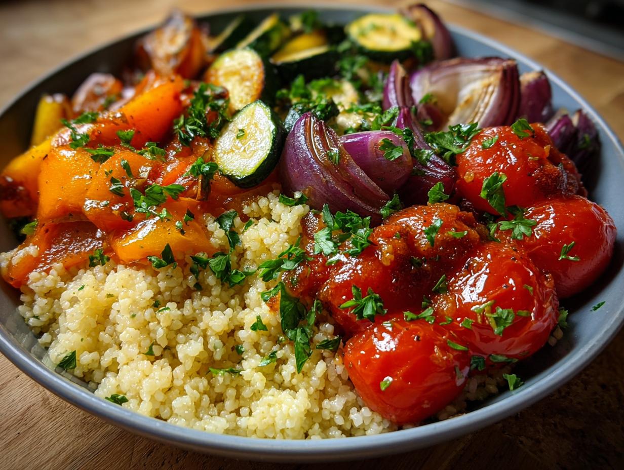 35-Minute Bulgur and Roasted Vegetable Bowl – Blissfully Simple!